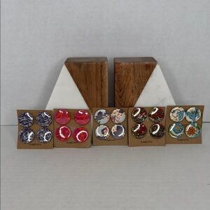 Handmade Patterned Button Magnets (20) lot M2